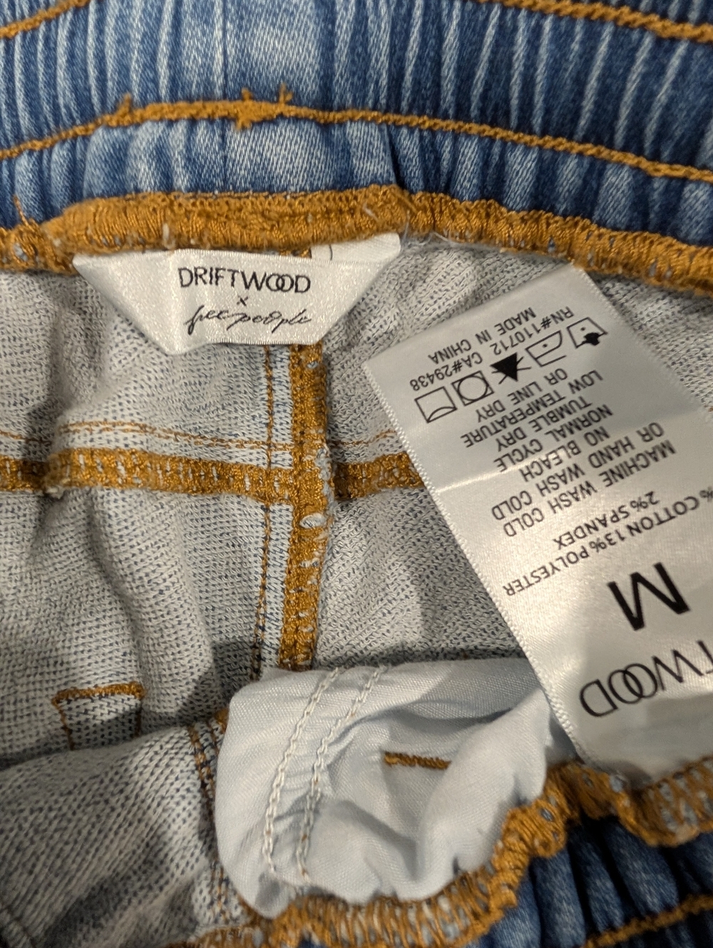 Free People Driftwood Denim Embroidered Joggers - Picture 7 of 7